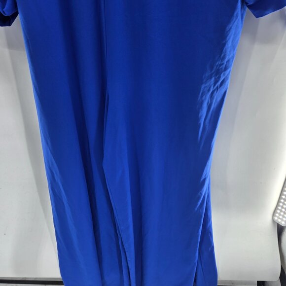 Eloquii Royal Blue Jumpsuit Back Key-Hole Front Tie-Long Sleeve Wide Leg Size 26 - Picture 2 of 11